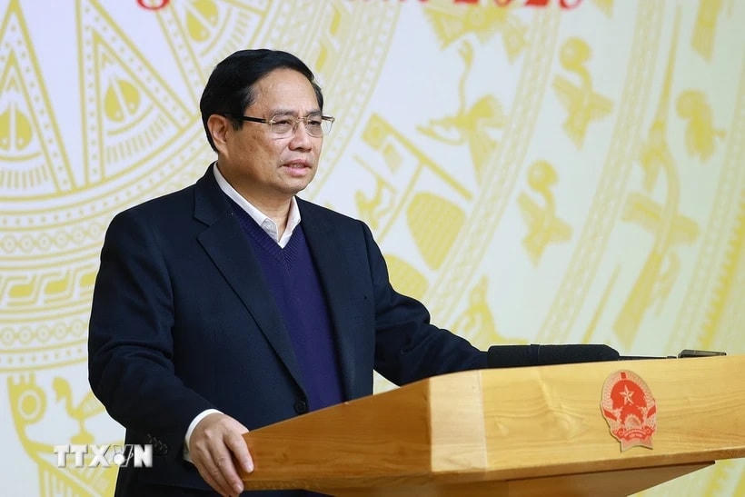 Thủ tướng Phạm Minh Chính chủ trì Phiên họp thứ nhất của Ban Chỉ đạo phòng, chống lãng phí sáng 25/2/2025. (Ảnh: Dương Giang/TXVN)