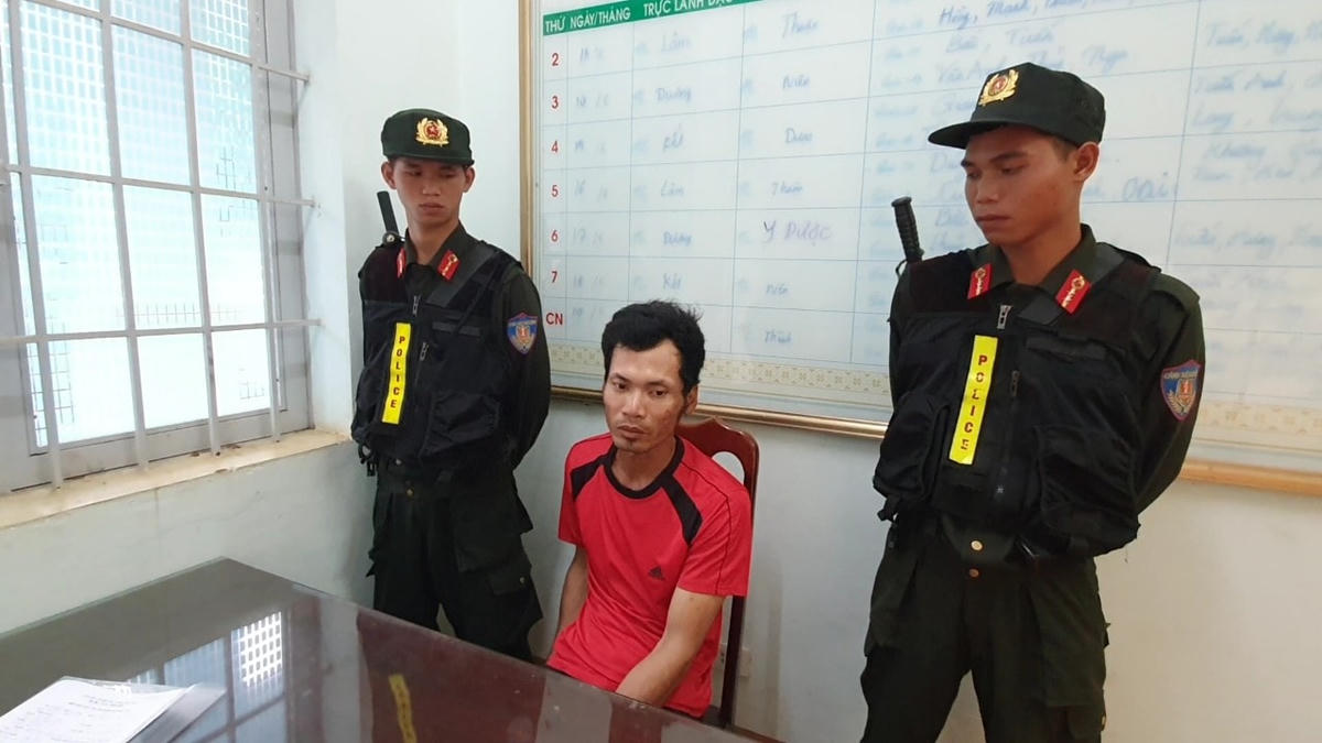 Đối tượng Tống Thanh Trí tại cơ quan Công an.