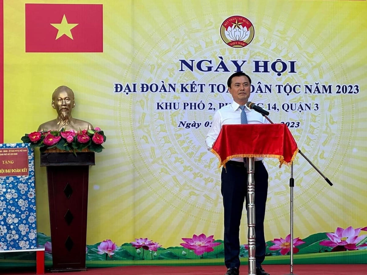 Phó Chủ tịch UBND TP HCM Bùi Xuân Cường phát biểu tại ngày hội.