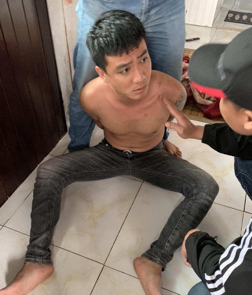 Nghi phạm Đ.T.Q. tại cơ quan điều tra.