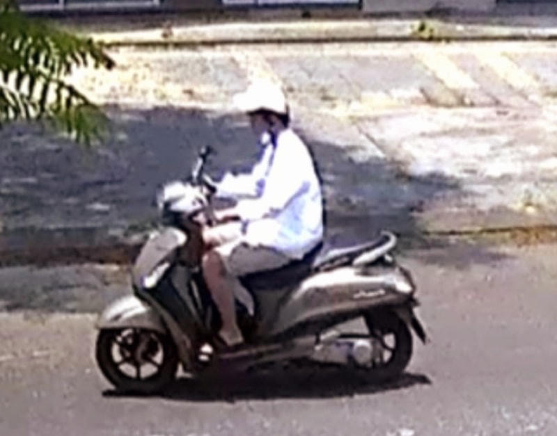 Thủ phạm Lê Phú Cao sử dụng xe máy Yamaha Nozza Grande mang biển số giả, di chuyển qua nhiều tuyến đường sau khi gây án. Ảnh: Công an Đà Nẵng.