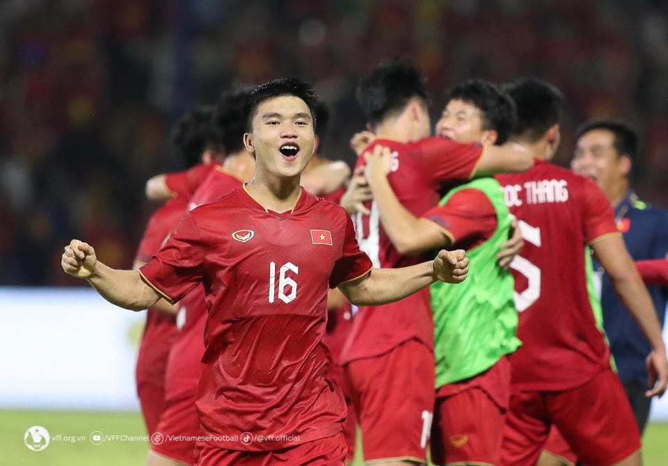 Đội tuyển U22 Việt Nam hòa Thái Lan 1-1. Ảnh: VFF.