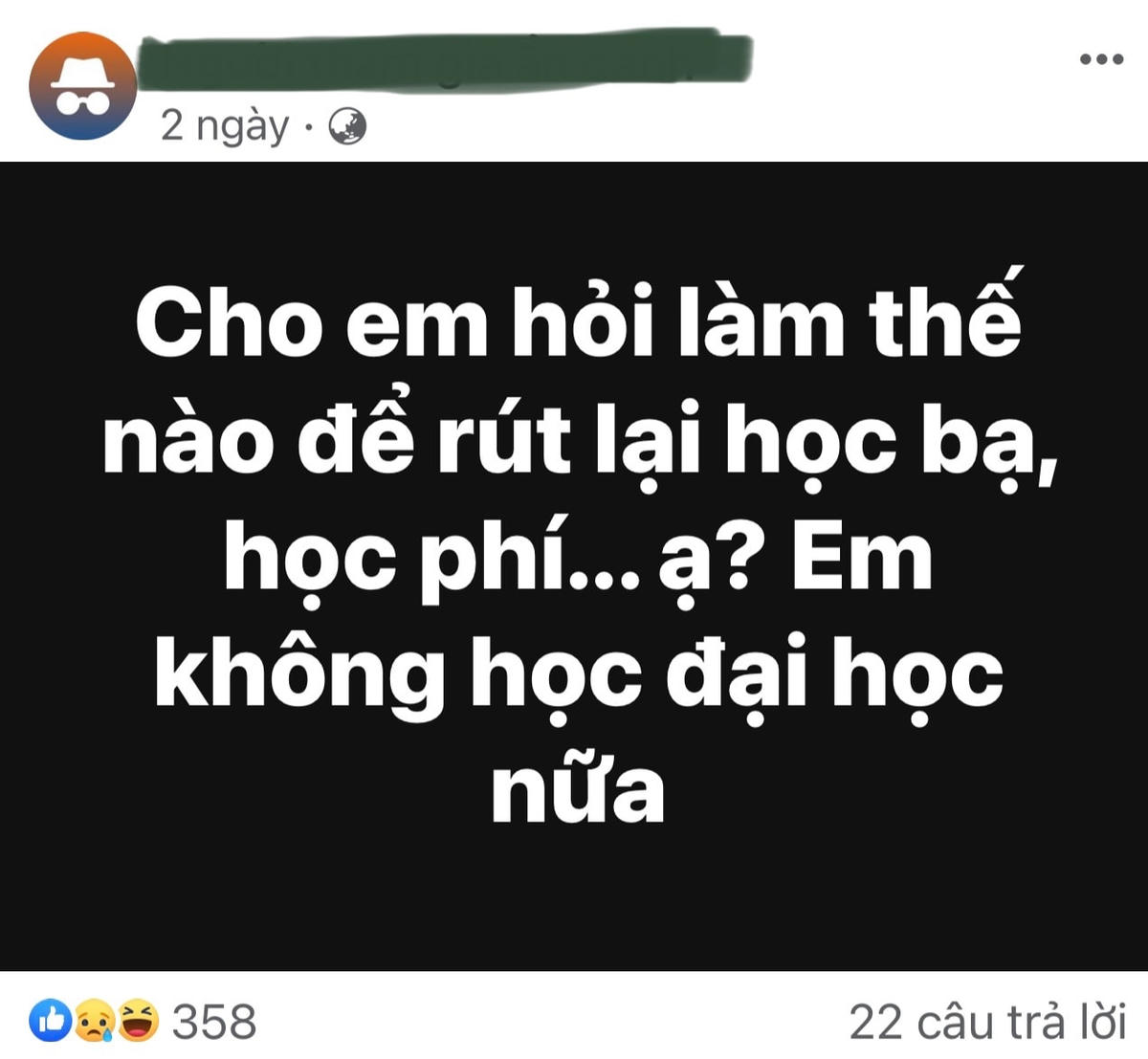 Nhiều thí sinh chia sẻ muốn rút hồ sơ nhập học trên một số diễn đàn mạng xã hội.