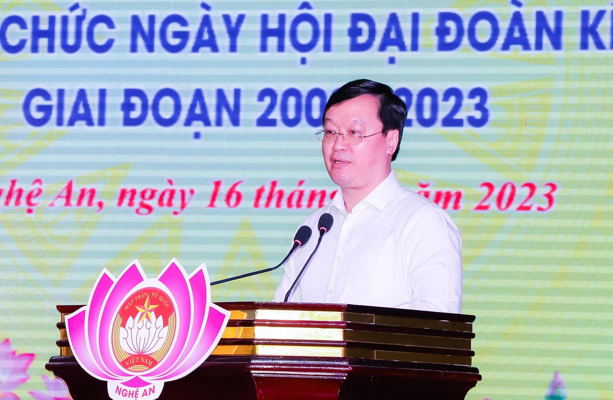 Ông Nguyễn Đức Trung, Chủ tịch UBND tỉnh Nghệ An khẳng định, qua 20 năm tổ chức, Ngày hội "Đại đoàn kết toàn dân tộc" đã thực sự trở thành “Ngày hội của toàn dân”.