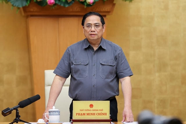 Thủ tướng Phạm Minh Chính phát biểu tại phiên họp. Ảnh:Nhật Bắc/VGP.