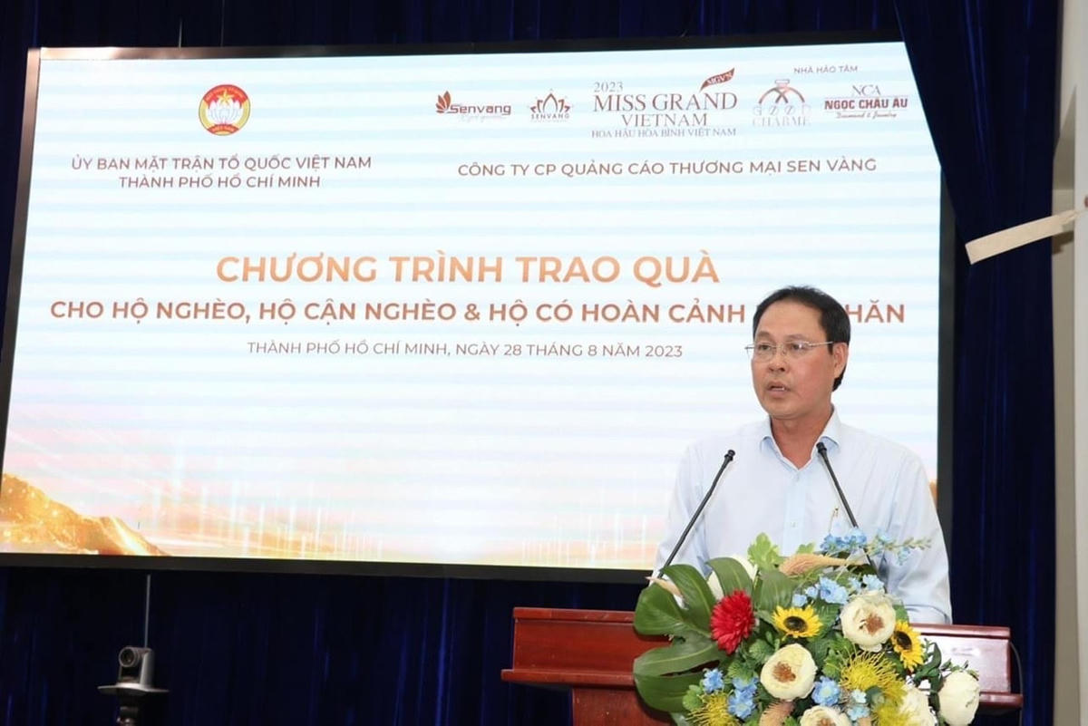 Ông Nguyễn Thành Trung, Phó Chủ tịch Thường trực Uỷ ban MTTQ Việt Nam Thành phố phát biểu tại chương trình.