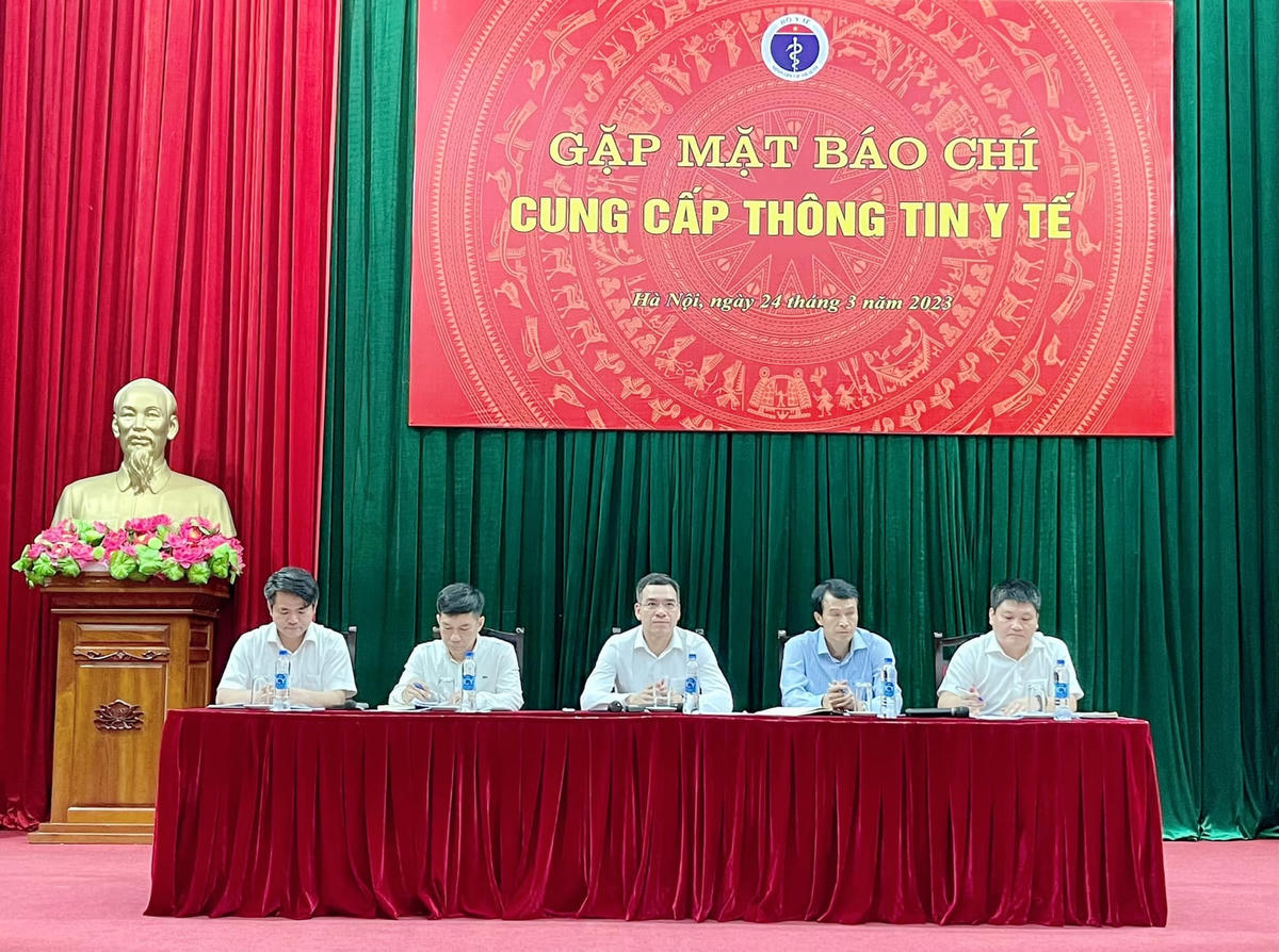 Buổi họp báo cung cấp thông tin y tế. Ảnh: BYT