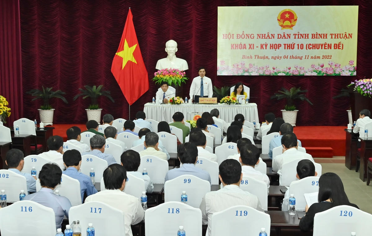 Quang cảnh Kỳ họp chuyên đề của HĐND tỉnh Bình Thuận. Ảnh: Cổng TTĐT Bình Thuận.