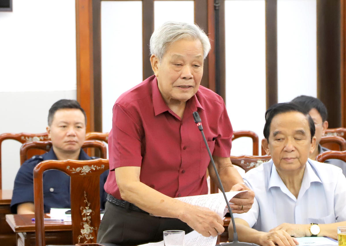 Ông Nguyễn Túc, Chủ nhiệm Hội đồng tư vấn về Văn hóa – Xã hội UBTƯ MTTQ Việt Nam phát biểu.