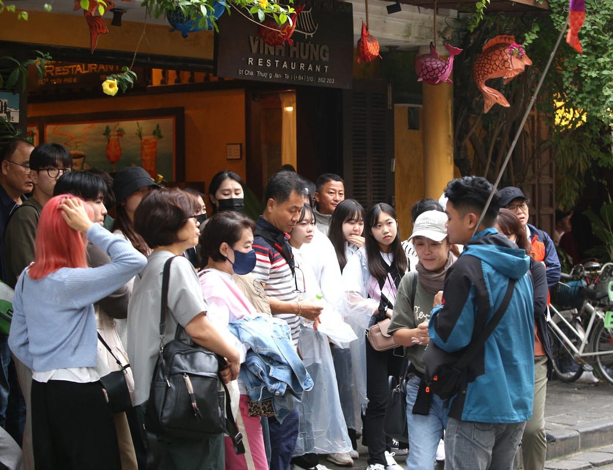 Nhiều khách du lịch tham quan các nhà cổ ở Hội An.