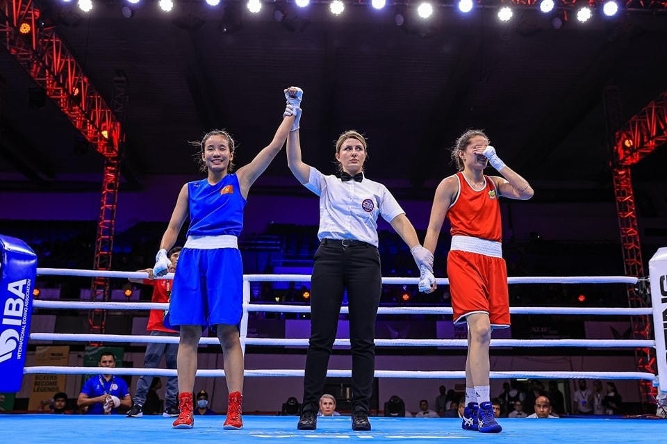 Ngọc Trân là nữ võ sĩ Việt Nam duy nhất giành chiến thắng trong ngày ra quân giải Vô địch Boxing thế giới 2023 (Ảnh: ASBC).