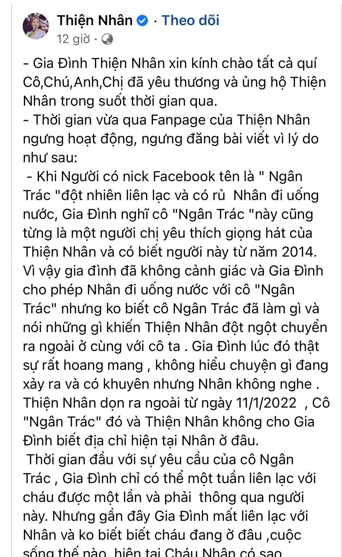Gia đình Thiện Nhân cầu cứu cộng đồng mạng. Ảnh: CMH. 