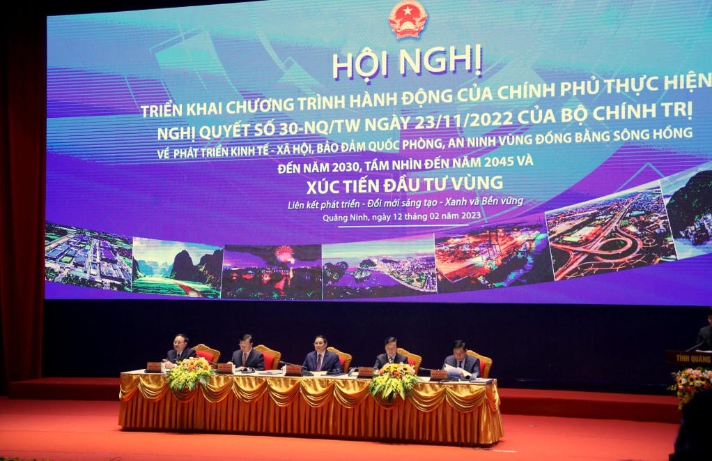 Thủ tướng Chính phủ Phạm Minh Chính chủ trì Hội nghị phát triển Vùng đồng bằng sông Hồng.
