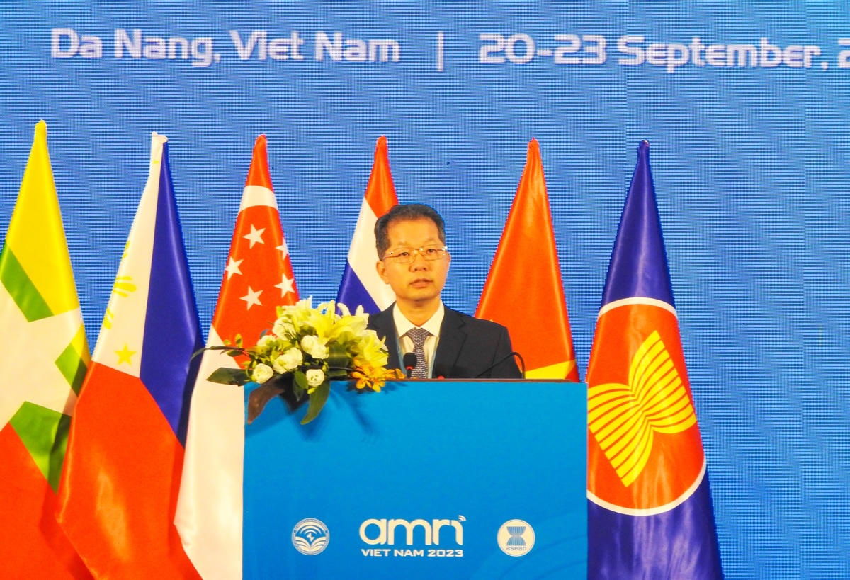 Bí thư Thành ủy Đà Nẵng Nguyễn Văn Quảng phát biểu chào mừng Hội nghị. Ảnh: Thanh Tùng.