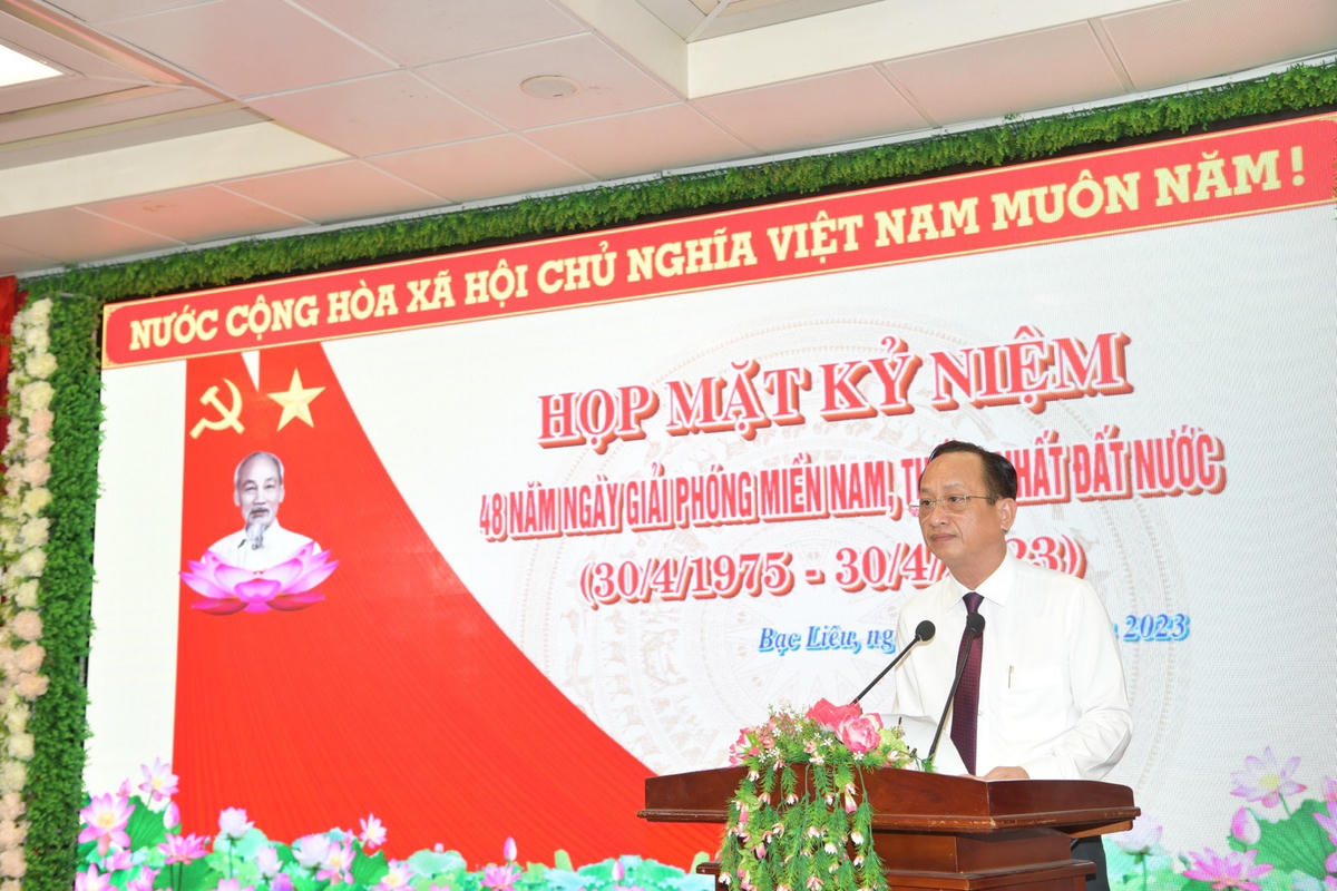 Chủ tịch UBND tỉnh Bạc Liêu Phạm Văn Thiều phát biểu tại buổi Lễ.