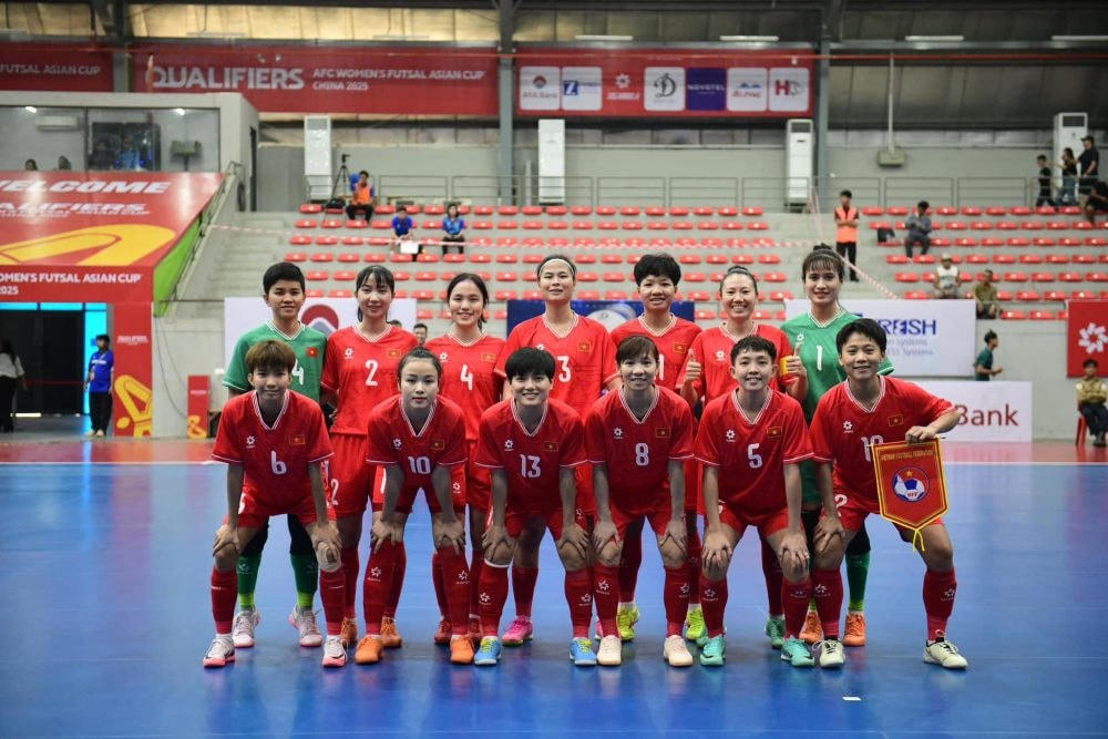 Các cầu thủ đội tuyển futsal nữ Việt Nam. Ảnh: VFF.