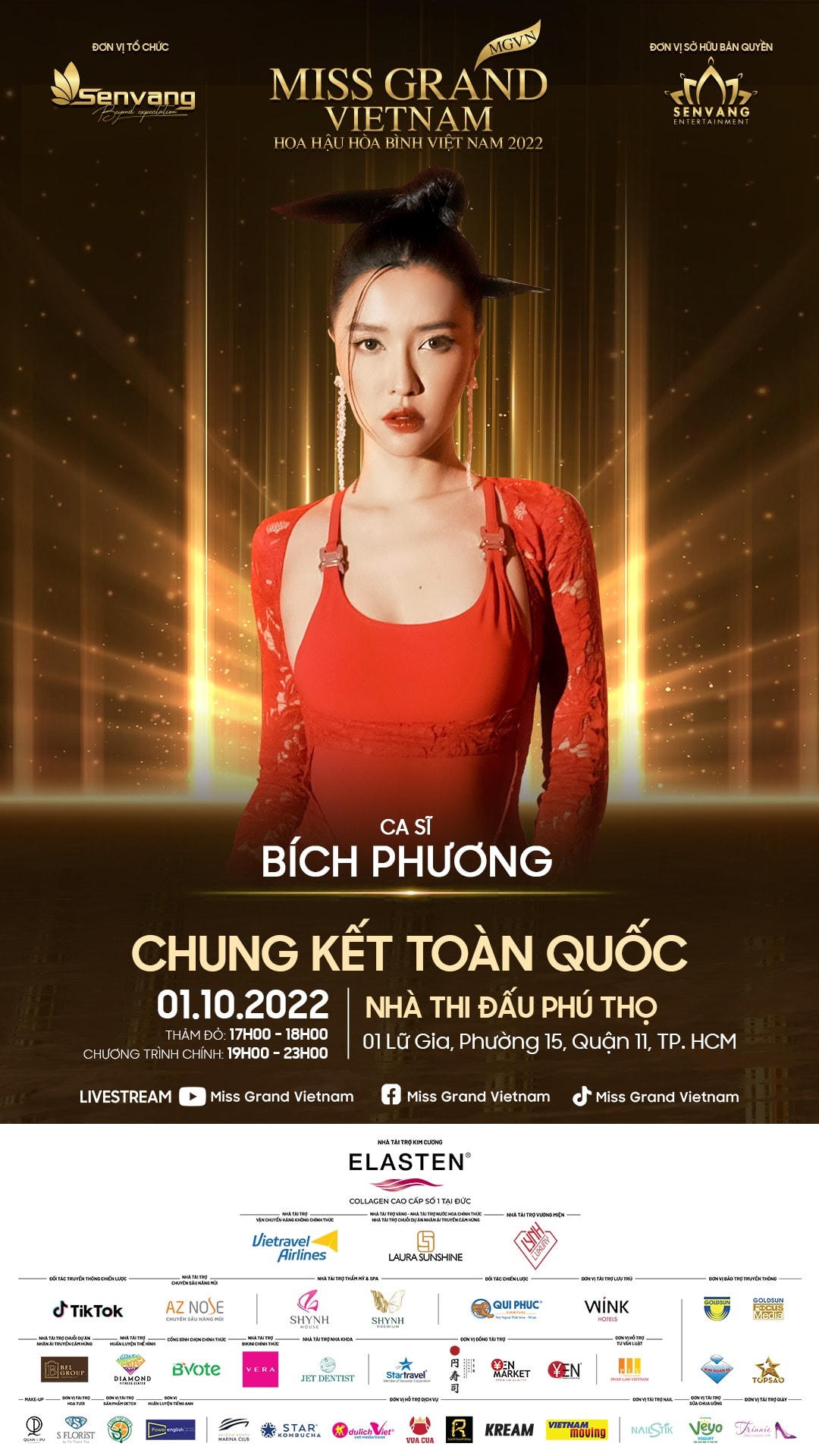 Ca sĩ Bích Phương cũng góp mặt trong đêm chung kết. 