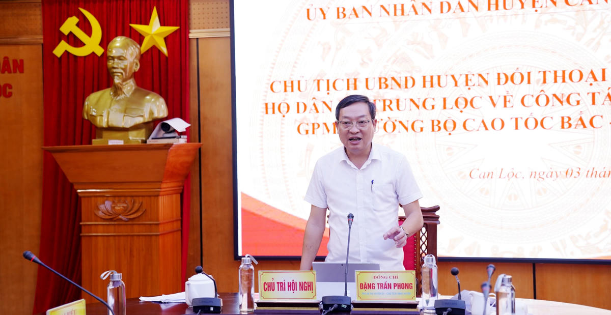 Ông Đặng Trần Phong, Chủ tịch UBND huyện Can Lộc đề nghị cấp ủy, chính quyền và các đoàn thể địa phương tiếp tục nắm bắt tâm tư, nguyện vọng người dân.