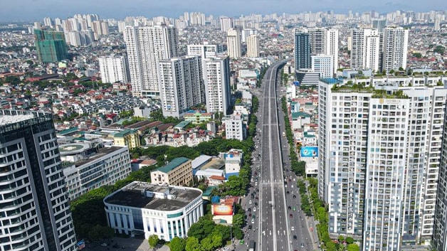 Đường Vành đai 2 trên cao đoạn qua nút giao Ngã Tư Vọng khánh thành ngày 11/1/2023.