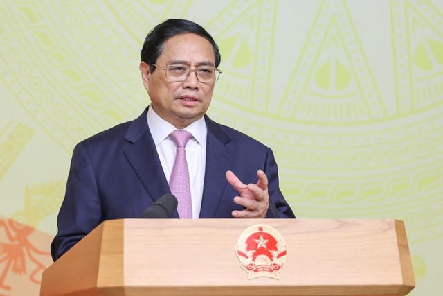Thủ tướng Phạm Minh Chính phát biểu tại hội nghị toàn quốc về đẩy nhanh tiến độ và nâng cao chất lượng công tác quy hoạch thời kỳ 2021-2030.