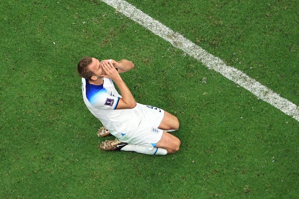 Harry Kane thất vọng với trận hòa. Ảnh: Getty.