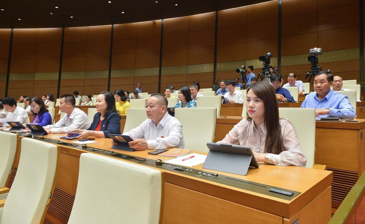 Các ĐBQH tham dự kỳ họp (Ảnh: Quang Vinh).