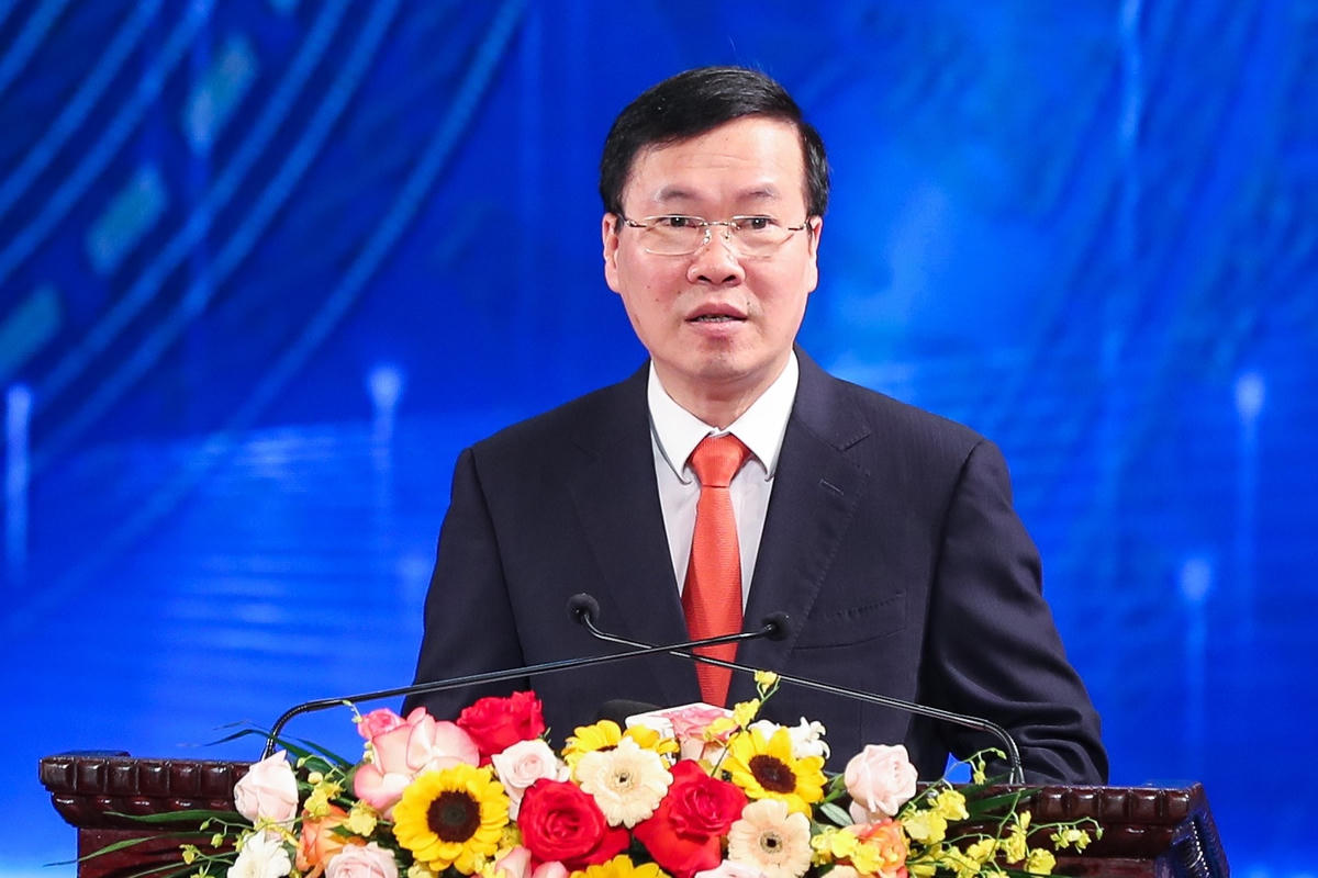 Thường trực Ban Bí thư Võ Văn Thưởng phát biểu tại Lễ trao Giải.