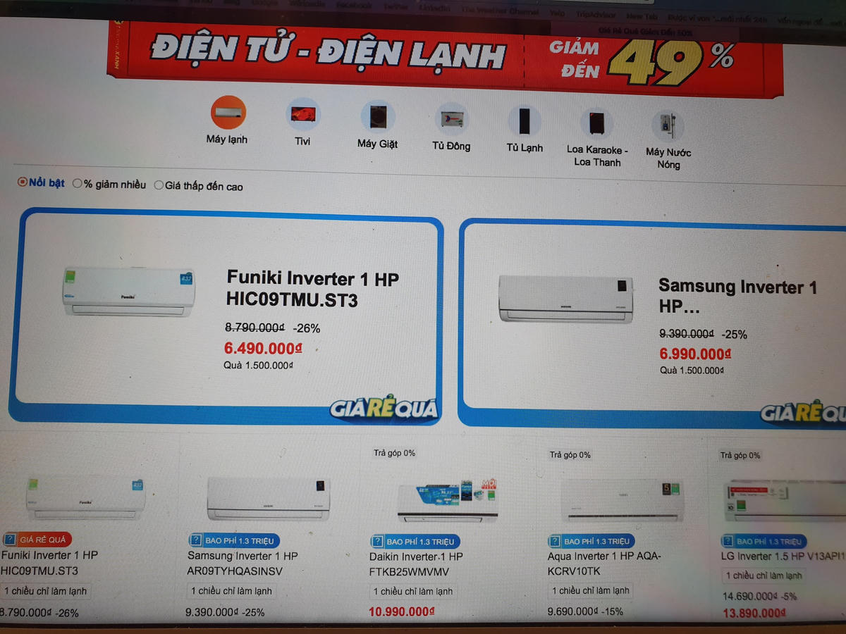 Nhiều mặt hàng giảm giá sốc theo chương trình "Giá rẻ quá" tại website Điện máy Xanh