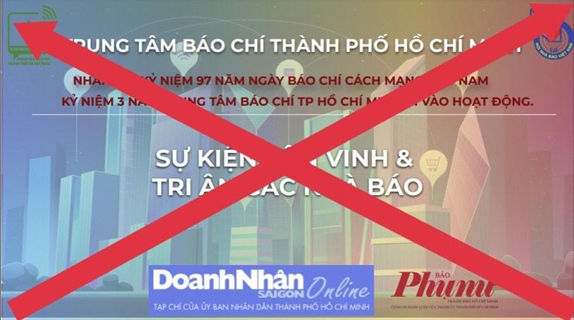 Trung tâm Báo chí TP HCM khẳng định tin tức đang lan truyền là giả mạo, bịa đặt. (Ảnh: HMC).