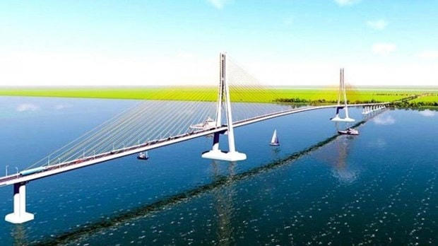 Phối cảnh dự kiến cầu Đại Ngãi. Ảnh: Bộ Giao thông Vận tải.