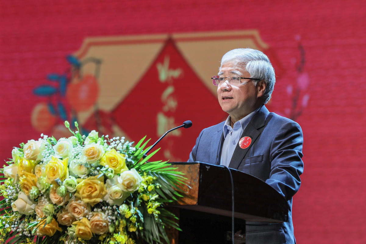 Chủ tịch Đỗ Văn Chiến phát biểu tại chương trình "Tết Nhân ái" năm 2023.