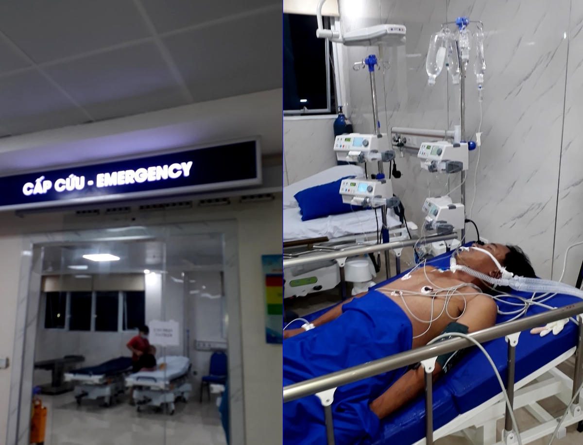 Bệnh nhân Lê Hữu Hoà sau khi truyền dịch lên cơn co giật và tử vong sau đó. Ảnh: Người nhà cung cấp