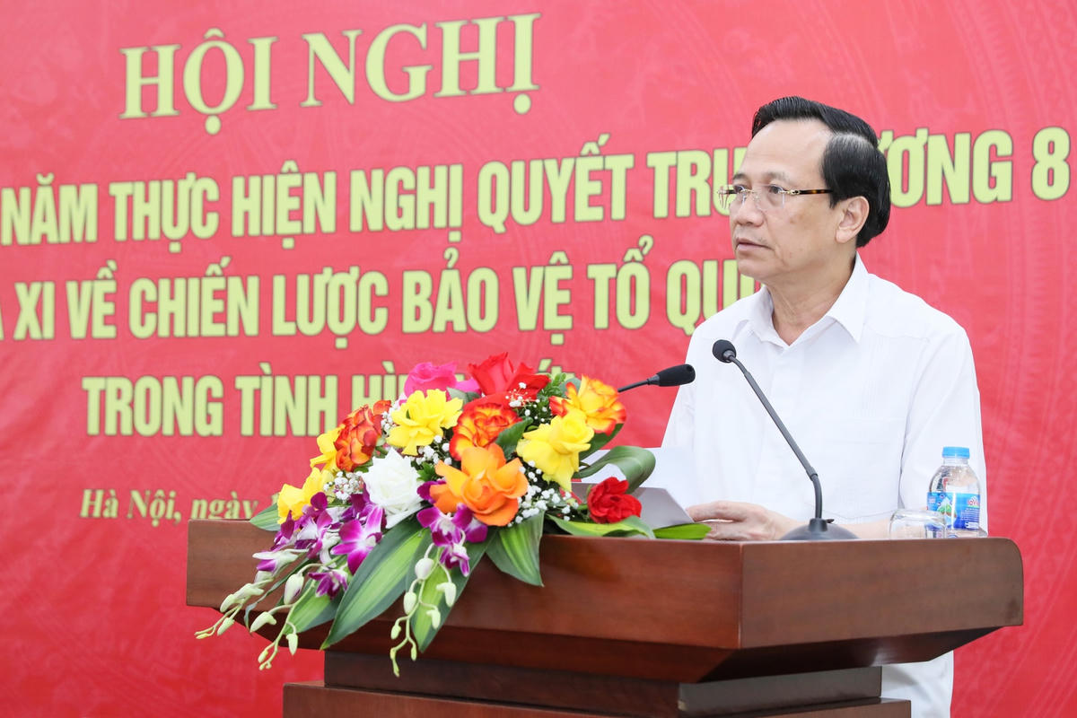 Bộ trưởng Bộ Lao động - Thương binh và Xã hội Đào Ngọc Dung phát biểu tại Hội nghị.