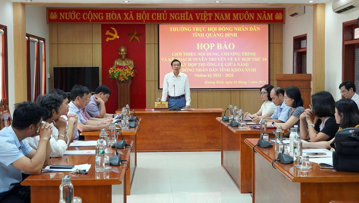 Thường trực HĐND tỉnh Quảng Bình tổ chức họp báo trước kỳ họp thứ 10, HĐND khóa XVIII.