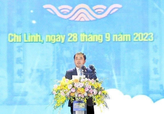 Ông Trần Đức Thắng, Ủy viên Trung ương Đảng, Bí thư Tỉnh ủy Hải Dương phát biểu khai mạc. (Nguồn: Báo Hải Dương)