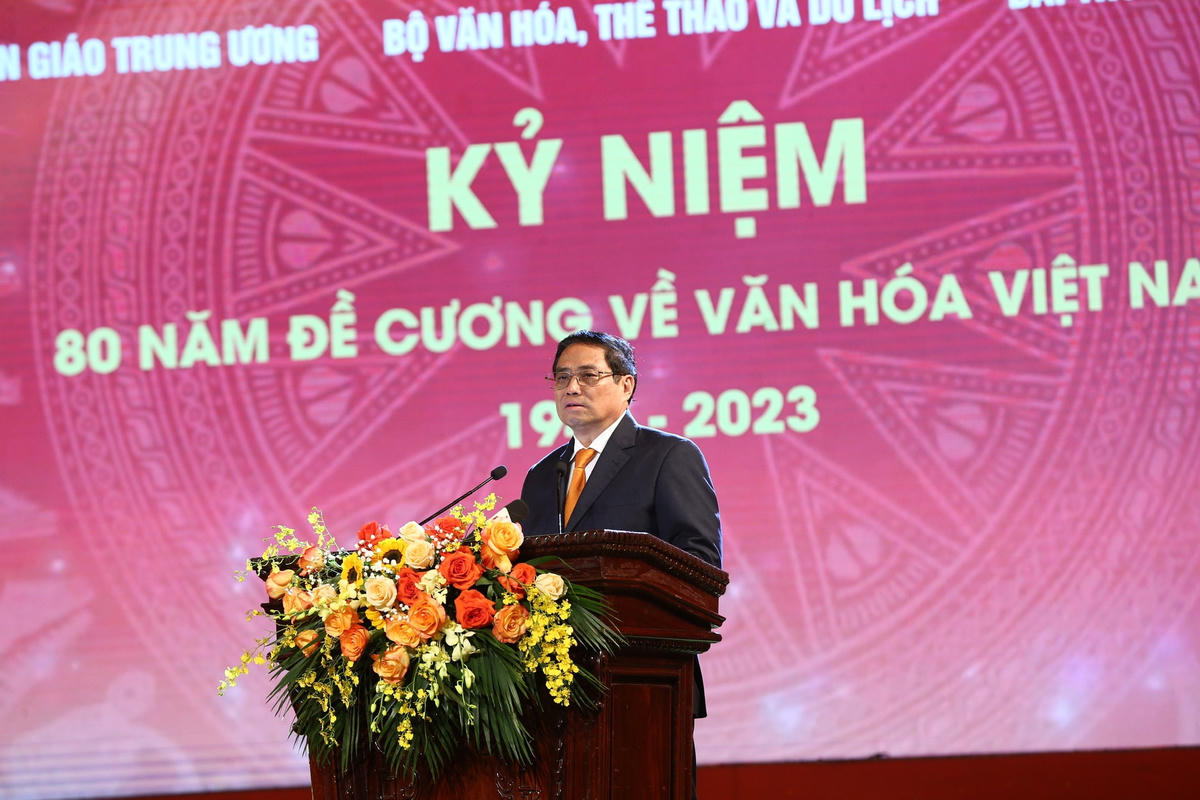 Thủ tướng Chính phủ Phạm Minh Chính phát biểu tại buổi lễ. (Ảnh: Trần Huấn).