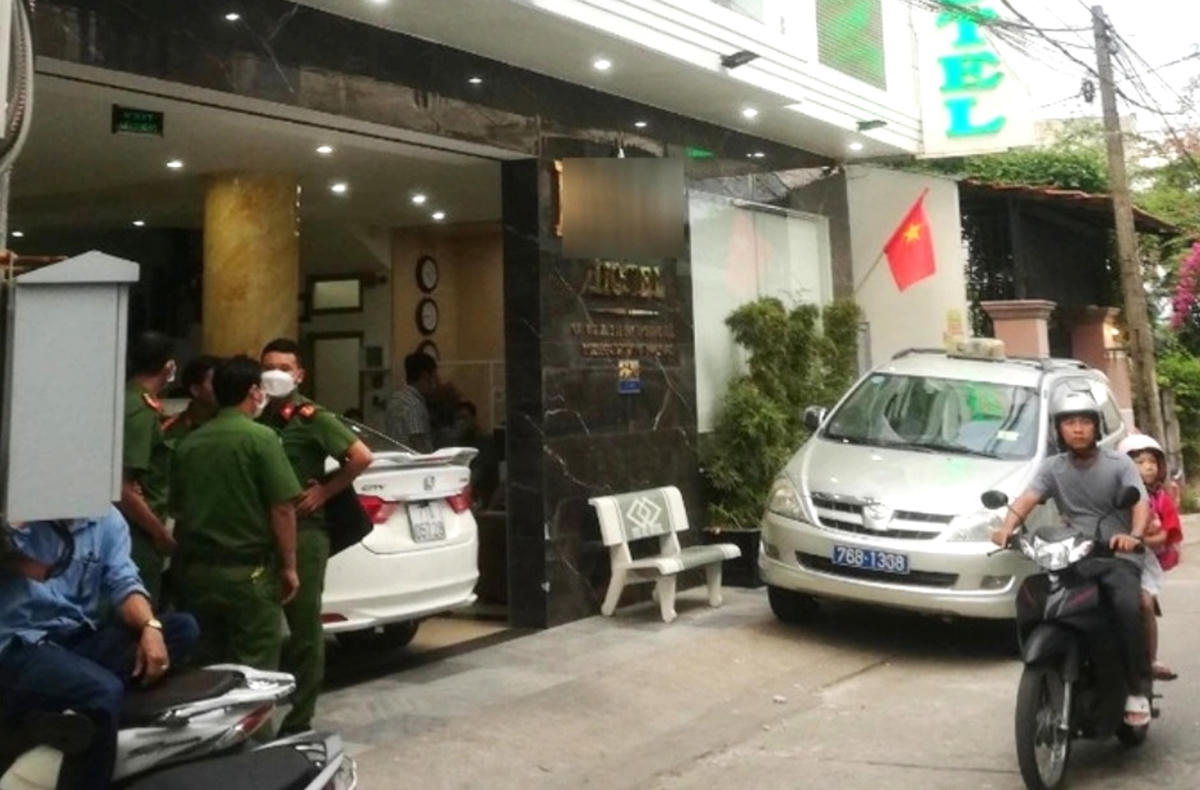 Khách sạn nơi phát hiện ông T. tử vong. (Ảnh CTV).