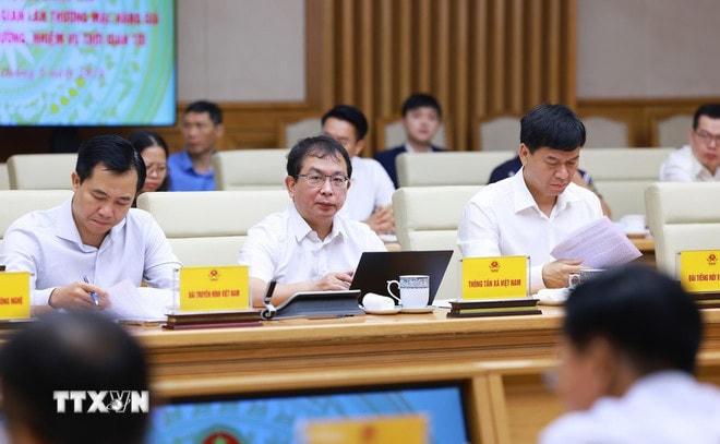 Đại diện các cơ quan thuộc Chính phủ tham dự cuộc họp. (Ảnh: Dương Giang/TTXVN) ttxvn-thu-tuong-chong-hang-gia-6.jpg