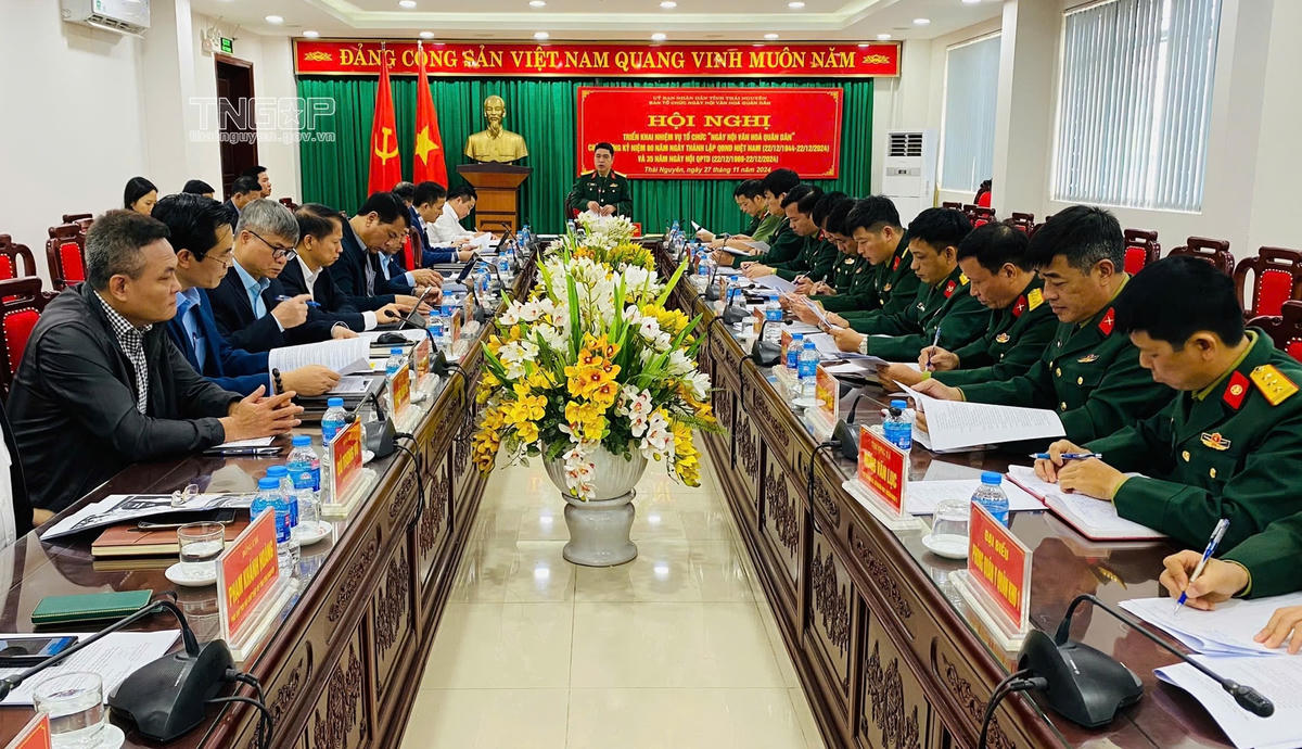 Hội nghị triển khai nhiệm vụ tổ chức Ngày hội văn hóa quân dân Ảnh Thiều Chung