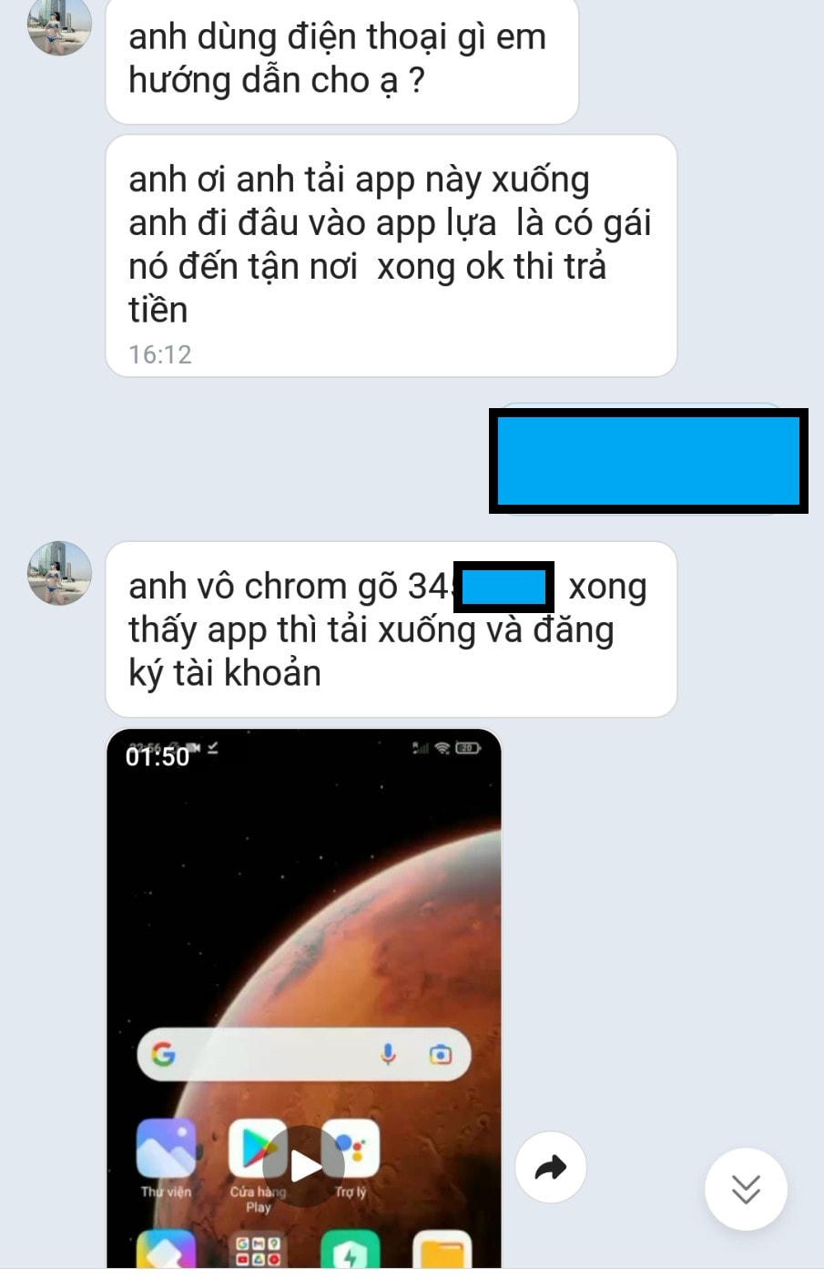 Người giới thiệu hướng dẫn từng bước tham gia vào ứng dụng 18+, trong đó có cả các sàn để đánh bạc.