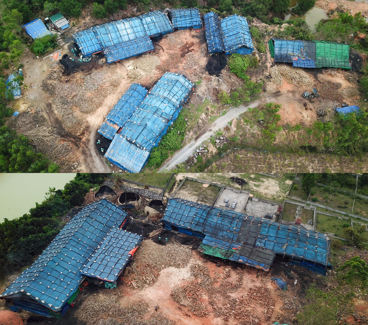 2 phân khu xưởng than nằm trên quy mô trên 2ha, thuộc sở hữu của gia đình ông Nguyễn Ngọc Bình.