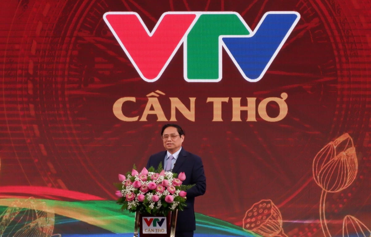 Thủ tướng Phạm Minh Chính dự Lễ ra mắt Kênh truyền hình Quốc gia VTV Cần Thơ.