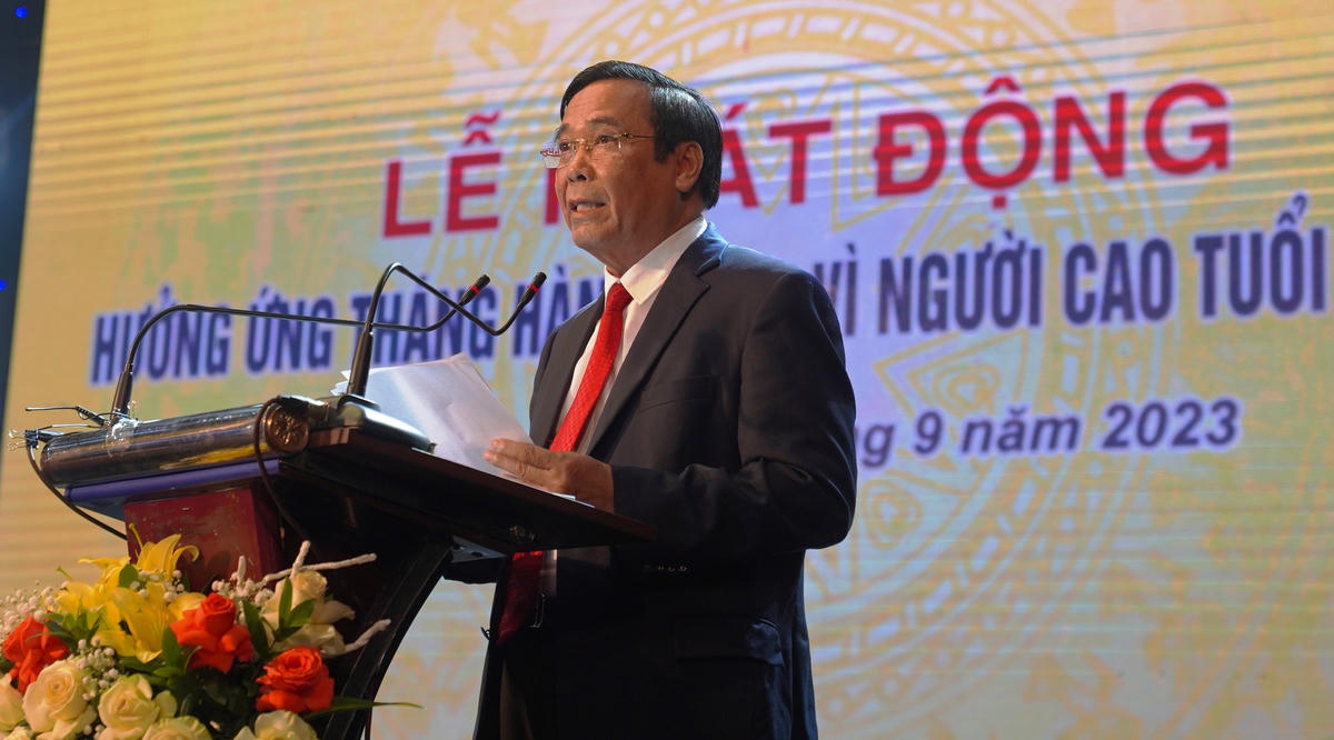 Phó Chủ tịch Ủy ban quốc gia về NCT, Chủ tịch Hội NCT Việt Nam Nguyễn Thanh Bình phát động hưởng ứng Tháng hành động vì NCT Việt Nam.