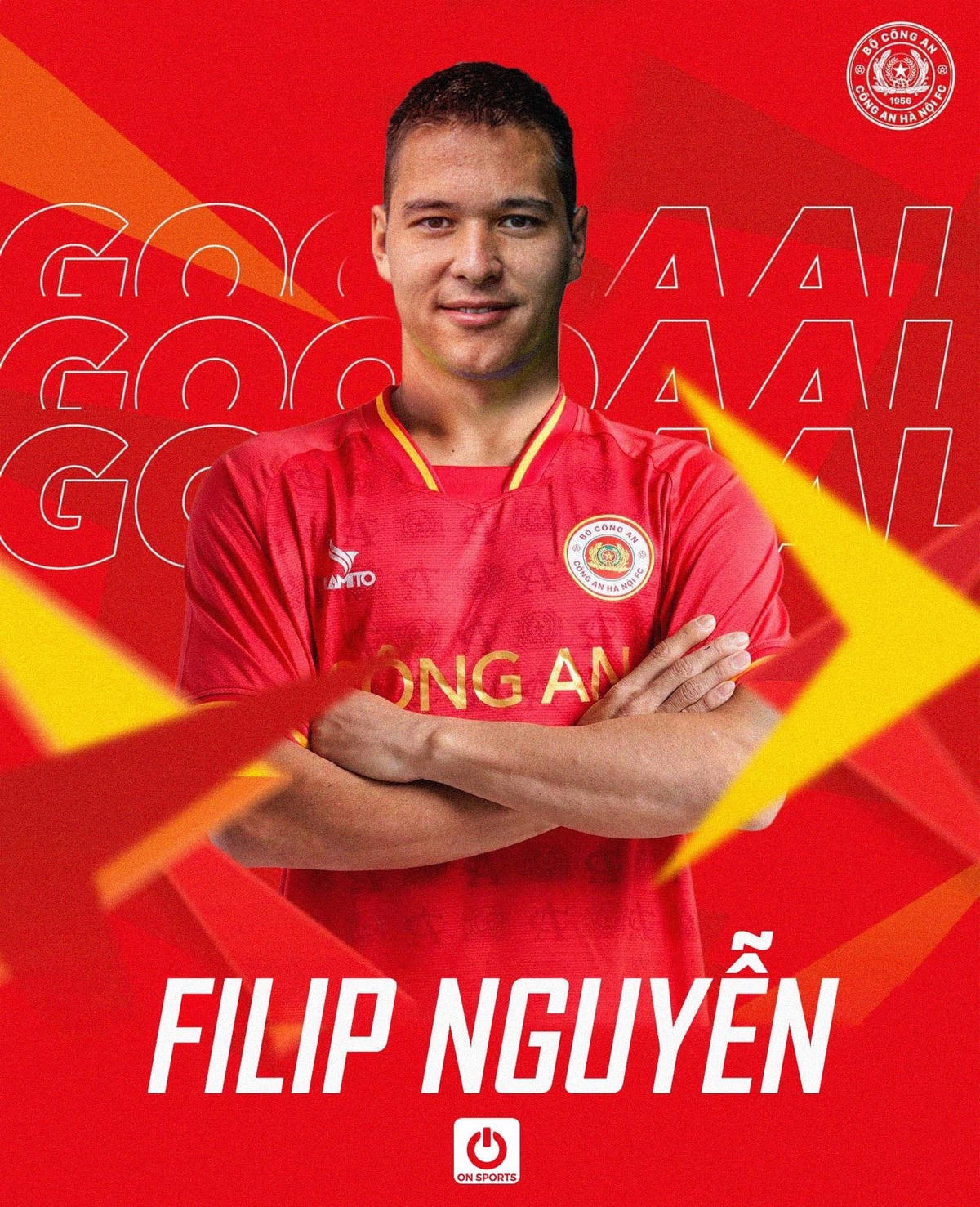 Filip Nguyễn khoác áo CLB Công an Hà Nội.
