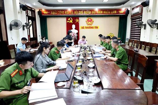 Hội nghị triển khai về công tác PCCC và CHCN tại xã Thường Tín. Ảnh: T.B.