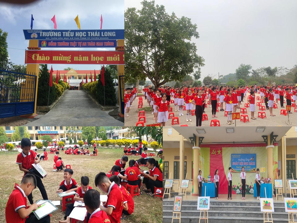 Ngày hội khai trường năm học mới tại Trường Tiểu học Thái Long luôn rộn ràng, tràn ngập trong sắc đỏ tô thắm màu cờ Tổ quốc.