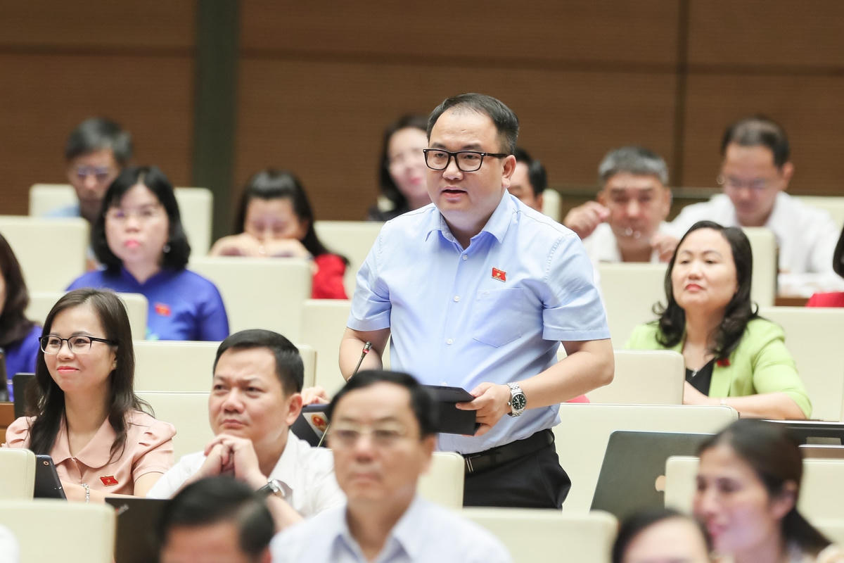 Ông Phạm Trọng Nghĩa chất vấn (Ảnh: Quang Vinh)