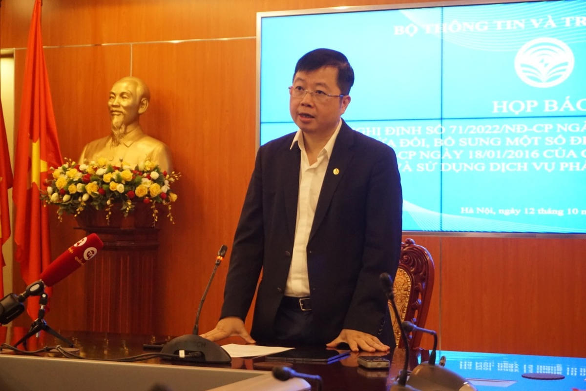 Ông Nguyễn Thanh Lâm, Thứ trưởng Bộ TT&TT phát biểu tại buổi họp báo.