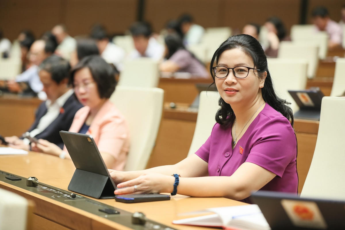 Các ĐBQH TP Hà Nội tham gia phiên họp (Ảnh: Quang Vinh)