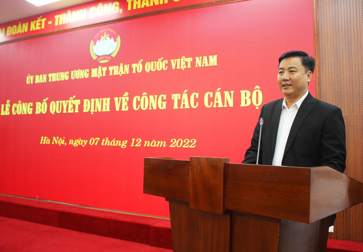 Ông Phạm Hồng Thanh, Phó Trưởng phòng Tổng hợp được bổ nhiệm giữ chức vụ Trưởng phòng Tổng hợp – Thư ký, Văn phòng Cơ quan UBTƯ MTTQ Việt Nam.